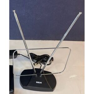 RCA Indoor Antenna TV Black ANT112R Rabbit Ears Loop